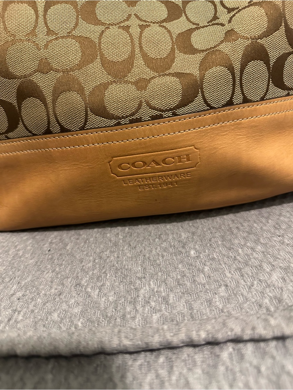 Coach Brown Signature Canvas Hobo with Tan Leather Trim - Picture 6 of 16